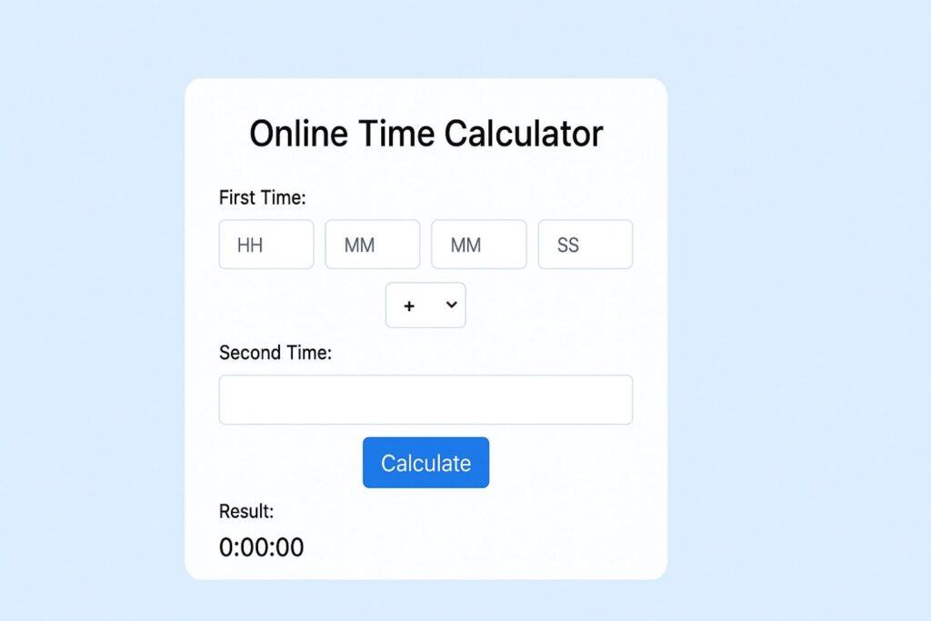 Time Calculator Time Calculator, online Time Calculator,
Time Calculator (Hours, Minutes, And Seconds)